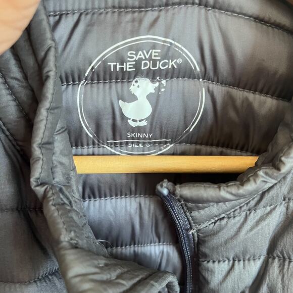 Save The Duck Skinny Plumtech Womens Puffer Jacket Coat Size M Gray Full Zip - Picture 7 of 12